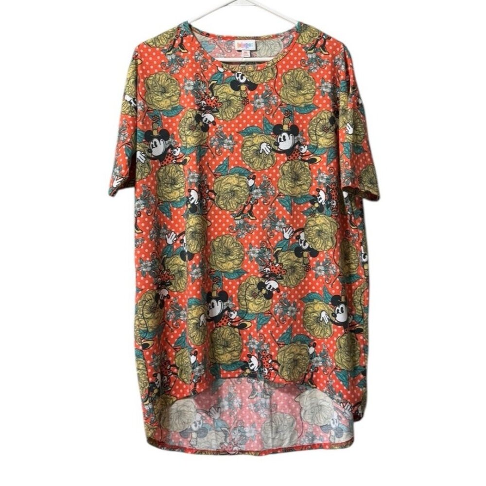 LuLaRoe Disney Mickey Mouse TunicTop Women Size XS Hawaiian Loungewear Stretch
